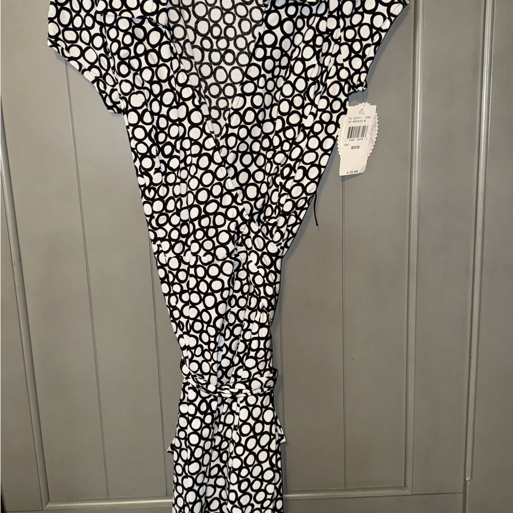 Vintage black and white wrap dress.